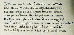 Translation of Dom Boc for the Manor of Wakefield, 1086.