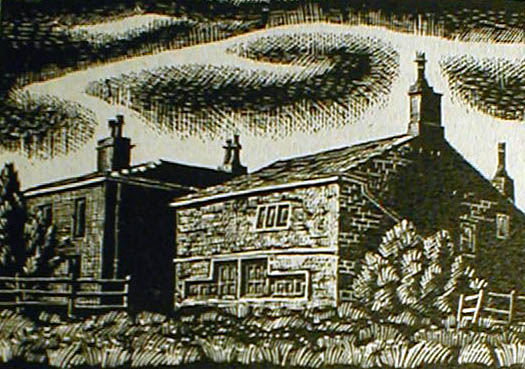 Engraving of Elland Old Hall