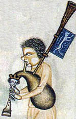 Bagpipe Player from the Luttrell Psalter 1320-40