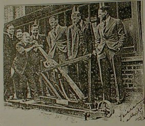 Franklin Midgley's patented bowling machine with the 1935 Springboks