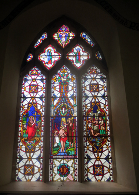 Restored Battle Abbey window, Buckland Tasmania