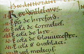 King William's name in the Domesday Book