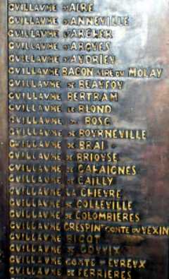 Plaque containing the names of 315 men who left Calais for Hastings.