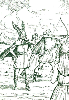 Hodur aims the fatal arrow