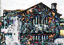 Sketch of the lodge from which Robin is reputed to have shot his bow.