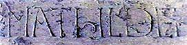 Mathilda name on her grave-cover