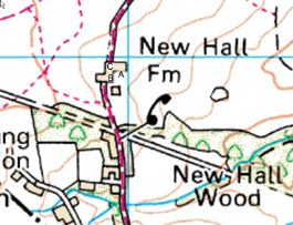 small map of New Hall- click for larger image