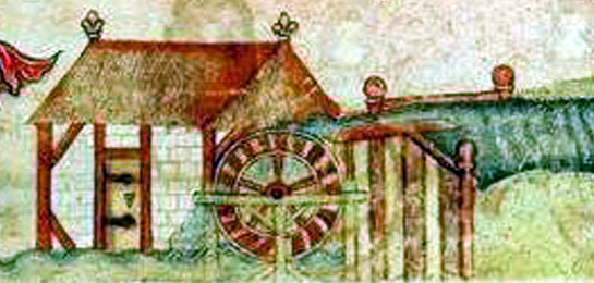 Watermill from the Luttrell Psalter 1320-40